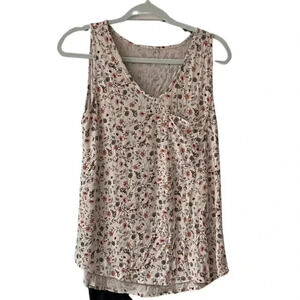 Grace & Lace Flowered Pink pocket Tank size Small